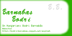 barnabas bodri business card
