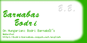 barnabas bodri business card